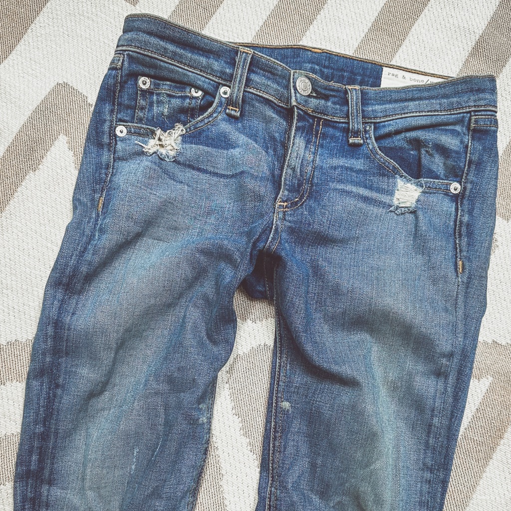 Rag  Bone Skinny Destroyed Jean Medium Wash 26